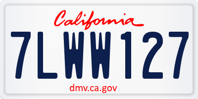 CA license plate 7LWW127
