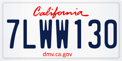 CA license plate 7LWW130