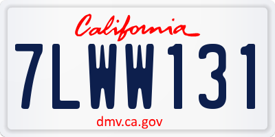 CA license plate 7LWW131