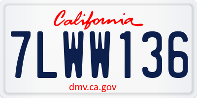 CA license plate 7LWW136
