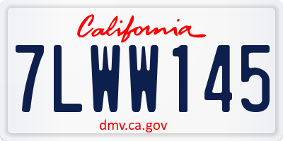CA license plate 7LWW145