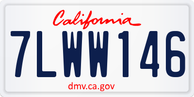 CA license plate 7LWW146
