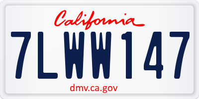 CA license plate 7LWW147