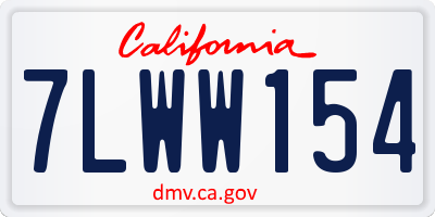 CA license plate 7LWW154