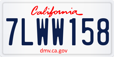 CA license plate 7LWW158