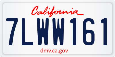 CA license plate 7LWW161