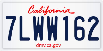 CA license plate 7LWW162