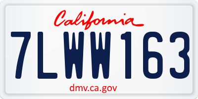 CA license plate 7LWW163