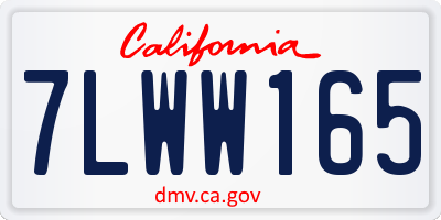 CA license plate 7LWW165