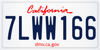CA license plate 7LWW166
