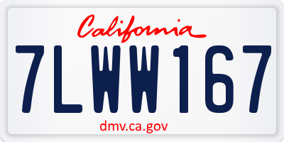 CA license plate 7LWW167
