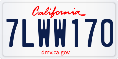 CA license plate 7LWW170
