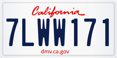 CA license plate 7LWW171