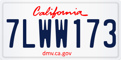 CA license plate 7LWW173