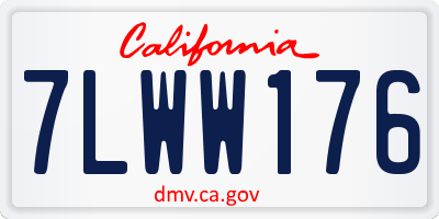 CA license plate 7LWW176