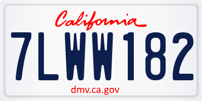 CA license plate 7LWW182