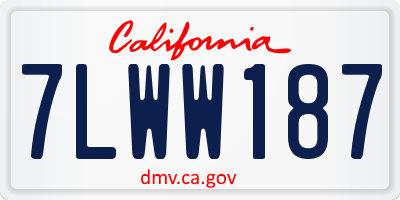 CA license plate 7LWW187
