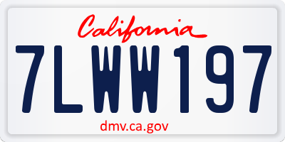 CA license plate 7LWW197