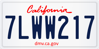 CA license plate 7LWW217