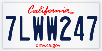 CA license plate 7LWW247