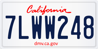 CA license plate 7LWW248