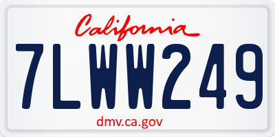 CA license plate 7LWW249