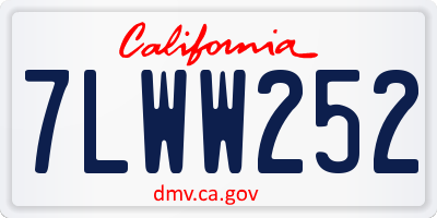 CA license plate 7LWW252