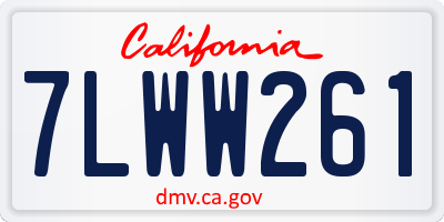 CA license plate 7LWW261