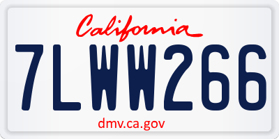 CA license plate 7LWW266
