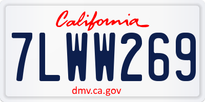 CA license plate 7LWW269