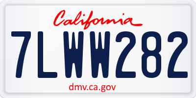 CA license plate 7LWW282