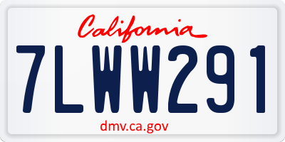CA license plate 7LWW291