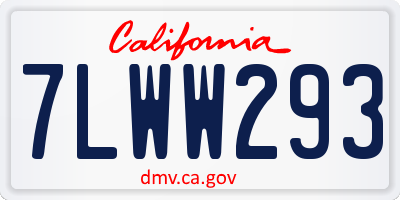 CA license plate 7LWW293