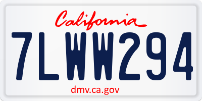 CA license plate 7LWW294