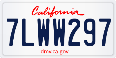 CA license plate 7LWW297