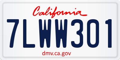 CA license plate 7LWW301