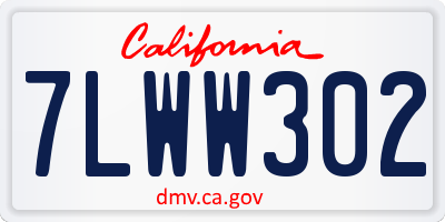 CA license plate 7LWW302