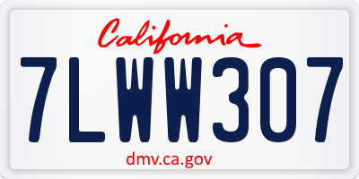 CA license plate 7LWW307