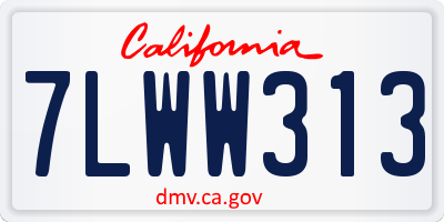 CA license plate 7LWW313