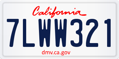 CA license plate 7LWW321