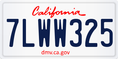 CA license plate 7LWW325