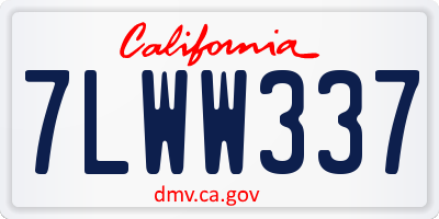 CA license plate 7LWW337
