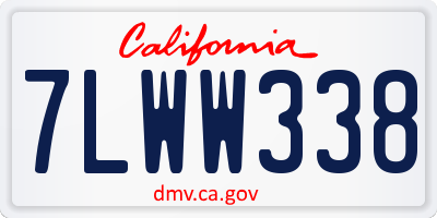 CA license plate 7LWW338