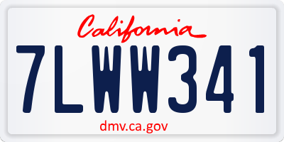 CA license plate 7LWW341