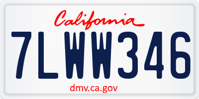 CA license plate 7LWW346