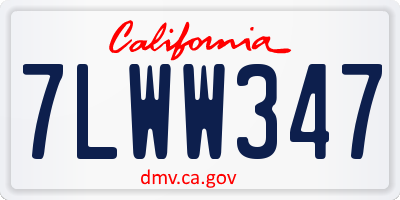 CA license plate 7LWW347
