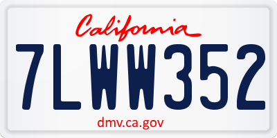 CA license plate 7LWW352