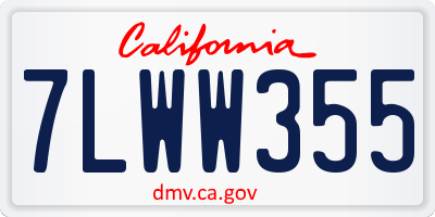 CA license plate 7LWW355