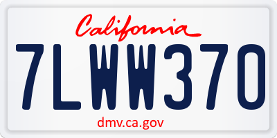 CA license plate 7LWW370