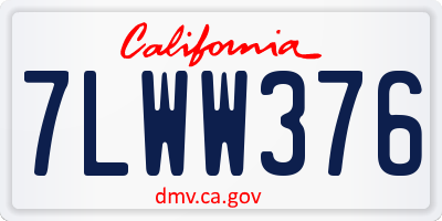 CA license plate 7LWW376